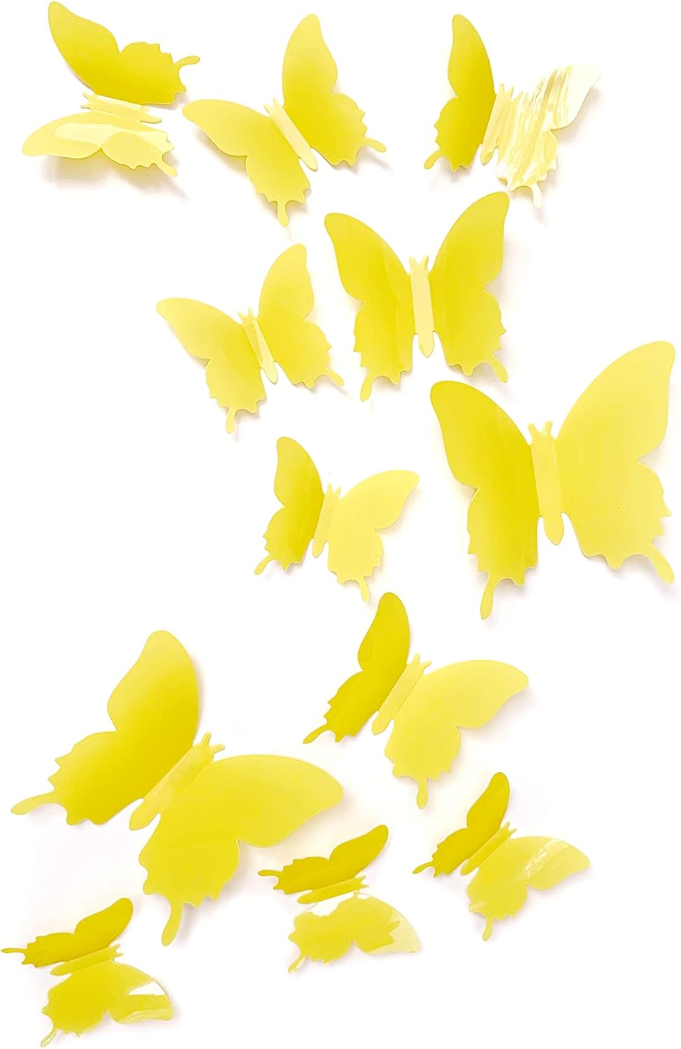 Baby Nursery Yellow - 24 Yellow Butterfly Wall Decals for