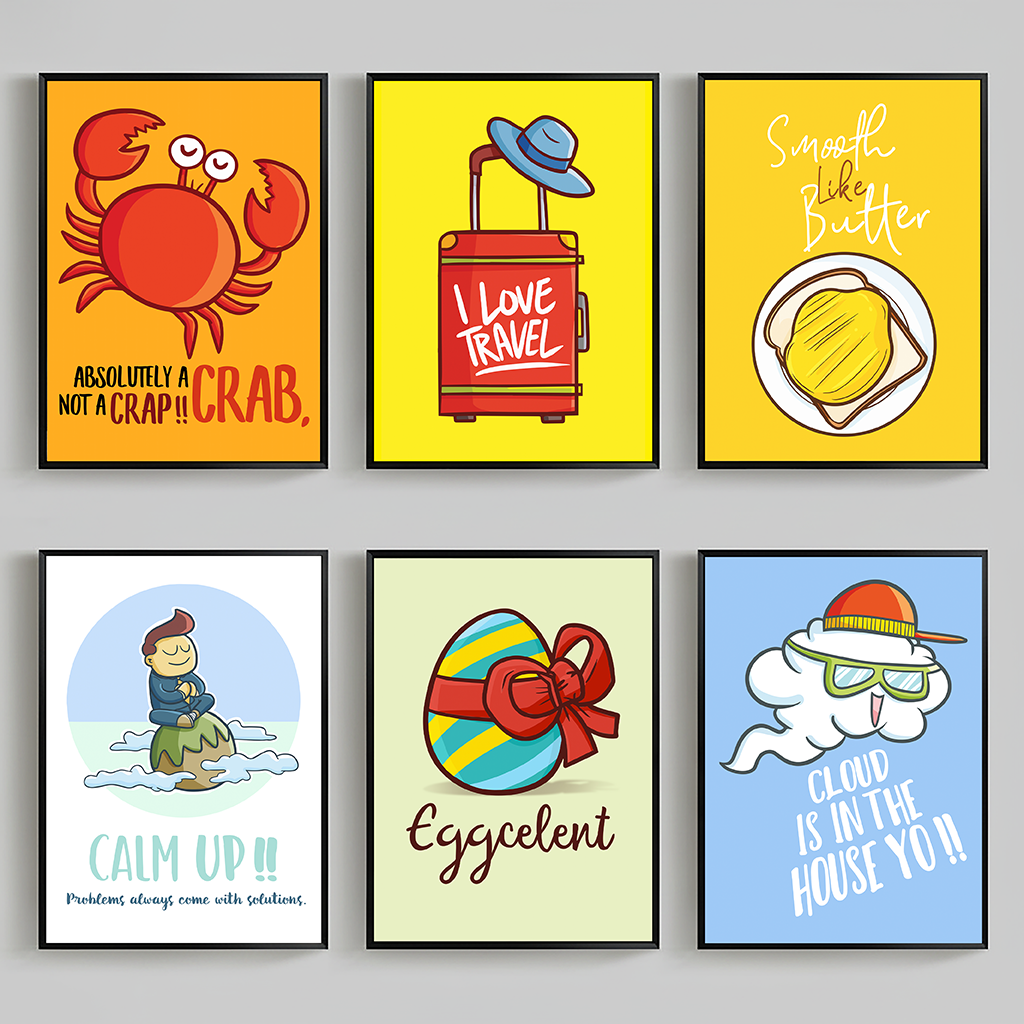 Baby Girl Nursery Quotes - 1pc frameless Cartoon Nursery Wall Art,