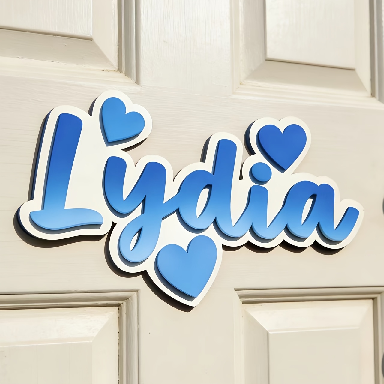 Baby Nursery Sign - Personalized Gradient Heart Name Sign, Customizable