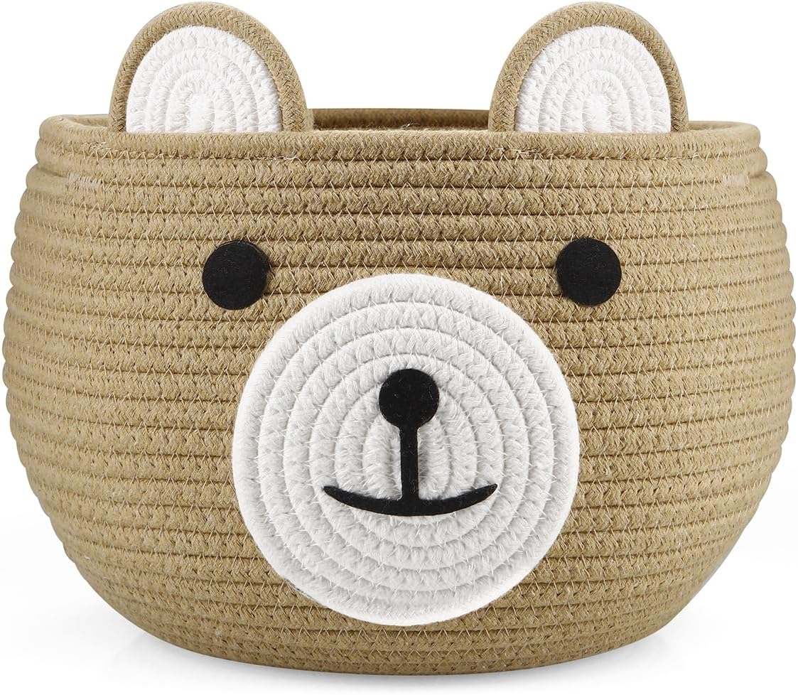 Baby Nursery Images Free - Cotton Rope Baby Basket, Cute Bear