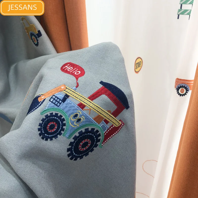 Baby Nursery Curtains - High-end Children's Room Boy Room Excavator