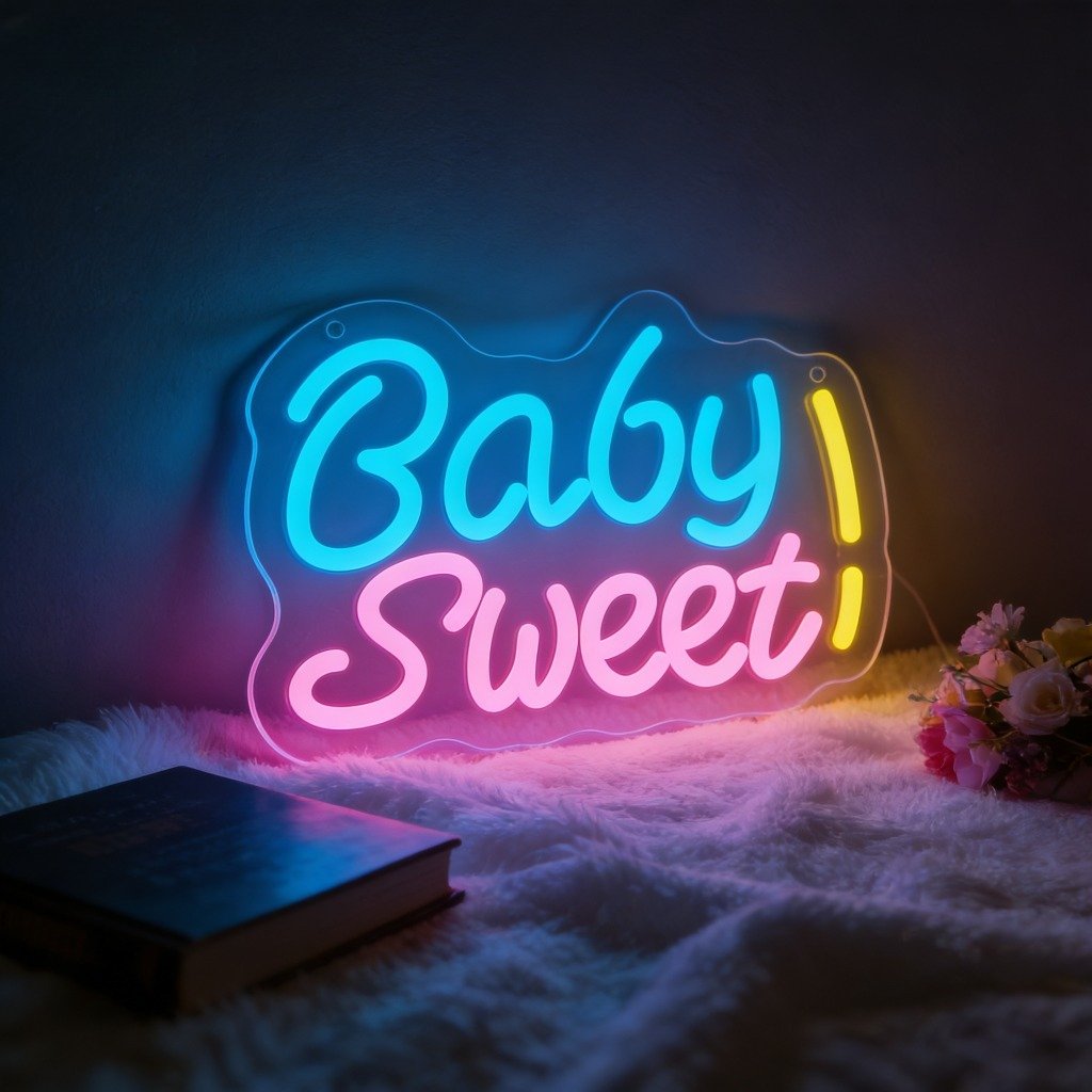 Baby Nursery Yellow - LED Neon Sign Sweet Baby Blue