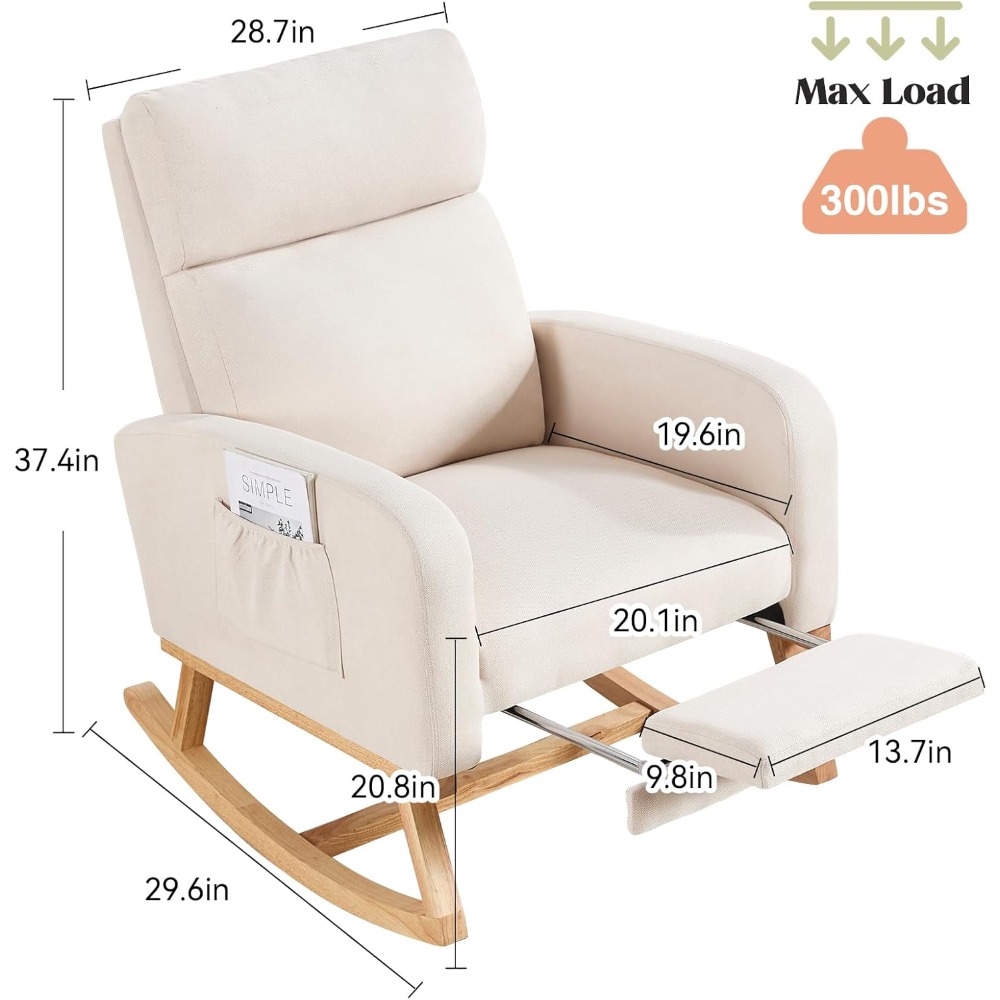 Baby Nursery Glider Chair - Nursing Glider Rocking Chair With Footrest