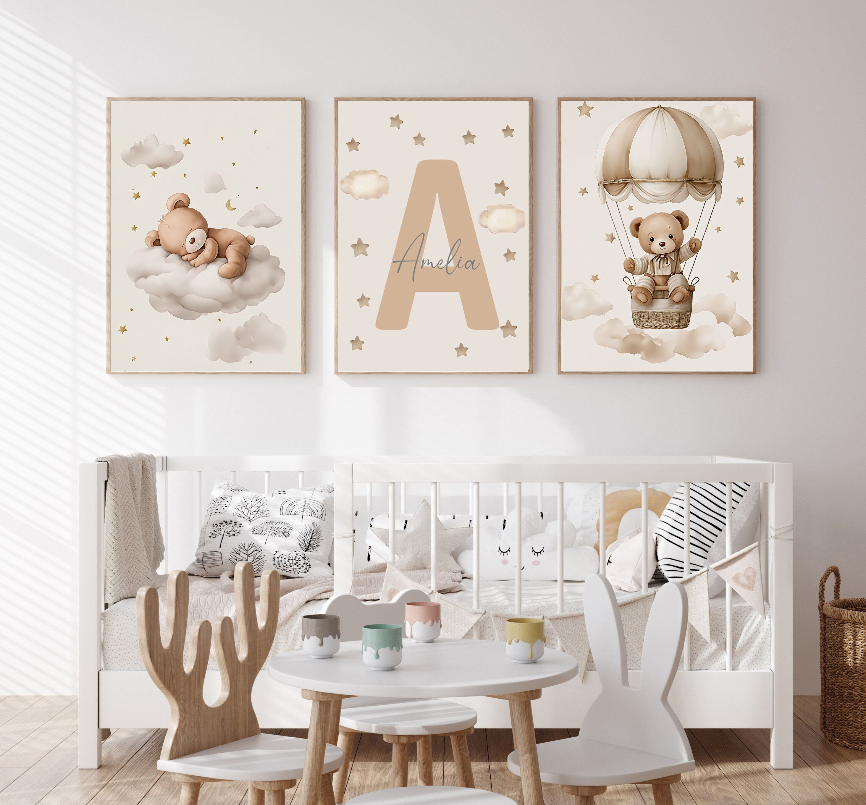 Baby Nursery Pictures - 3pcs/set Bohemian Teddy Bear Animal Custom
