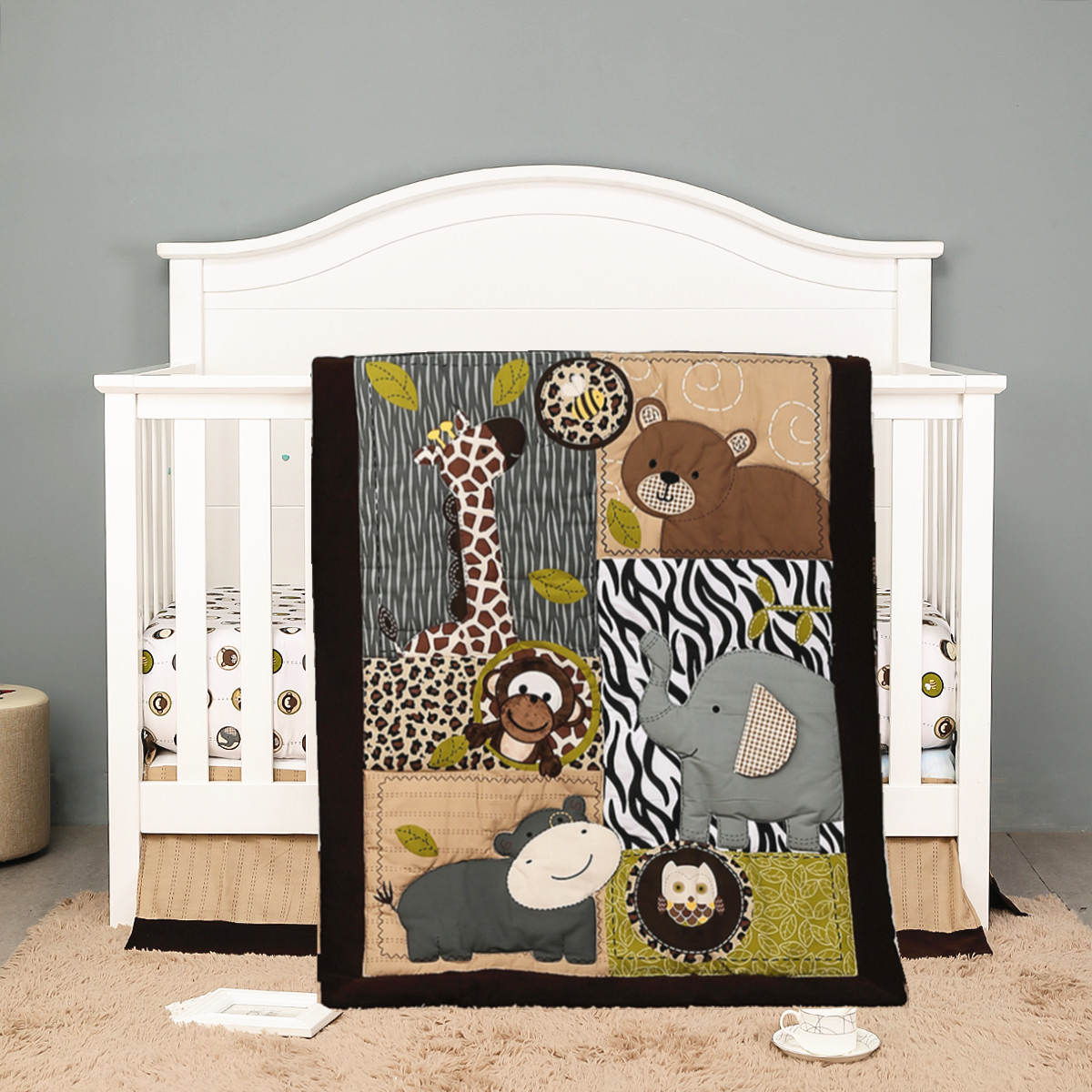 Baby Nursery Bedding - 3Pcs Embroidered Newborn Baby Cot Bedding