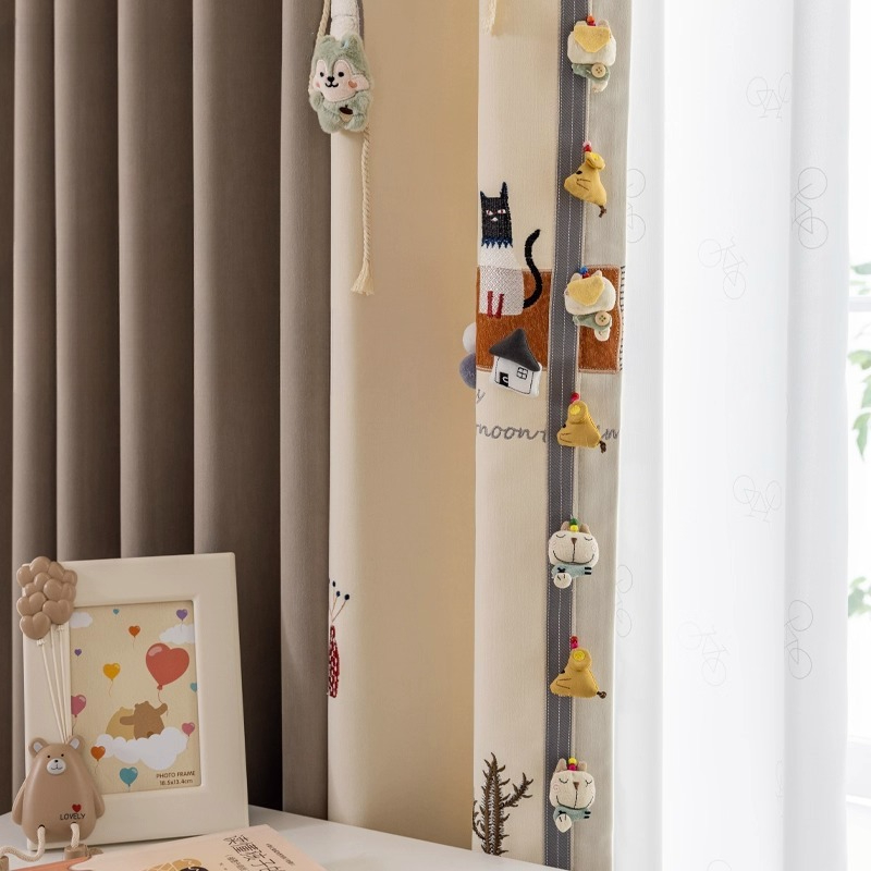 Cat Star Cartoon Embroidery Cu - Baby Nursery Curtains recensione e prezzo
