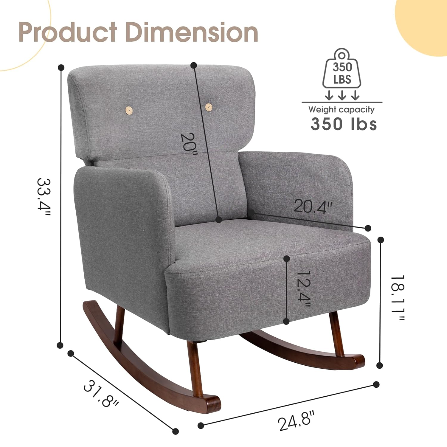 Fabric Upholstered Rocking Cha - Rocking Chair Nursery recensione e prezzo