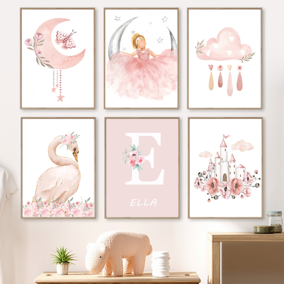 Pink Angel Girl Sun Moon Cloud - Baby Nursery Pictures recensione e prezzo