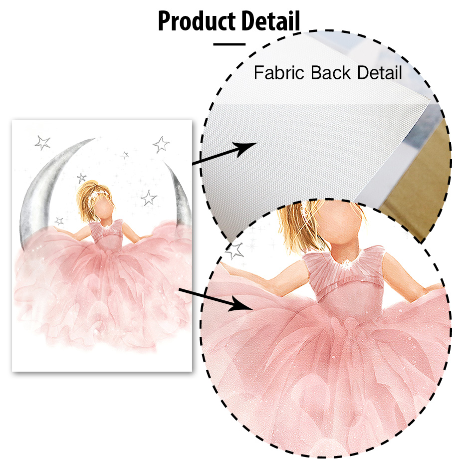 Pink Angel Girl Sun Moon Cloud - Baby Nursery Pictures recensione e prezzo