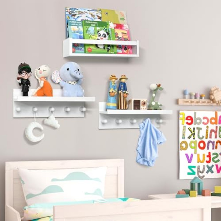 Set of Four Floating Book Shel - Baby Nursery Shelves recensione e prezzo