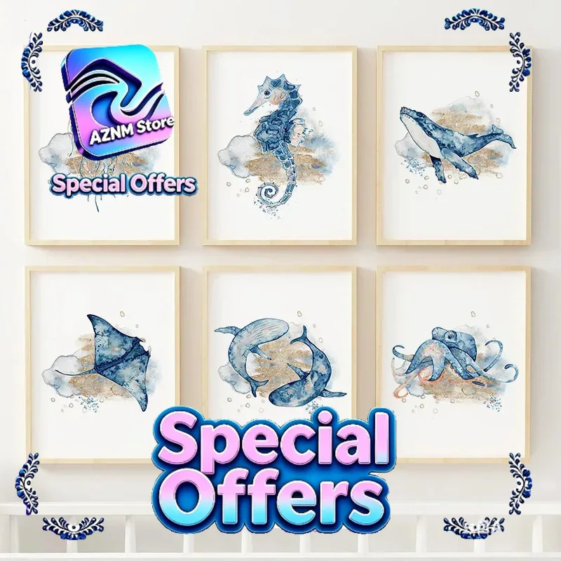 Jellyfish Seahorse Whale Shark - Baby Nursery Pictures recensione e prezzo