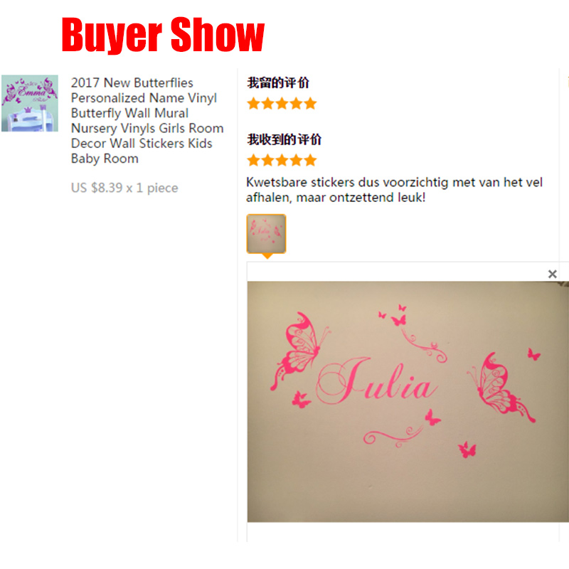 New Butterflies Personalized N - Baby Nursery Girl Room recensione e prezzo