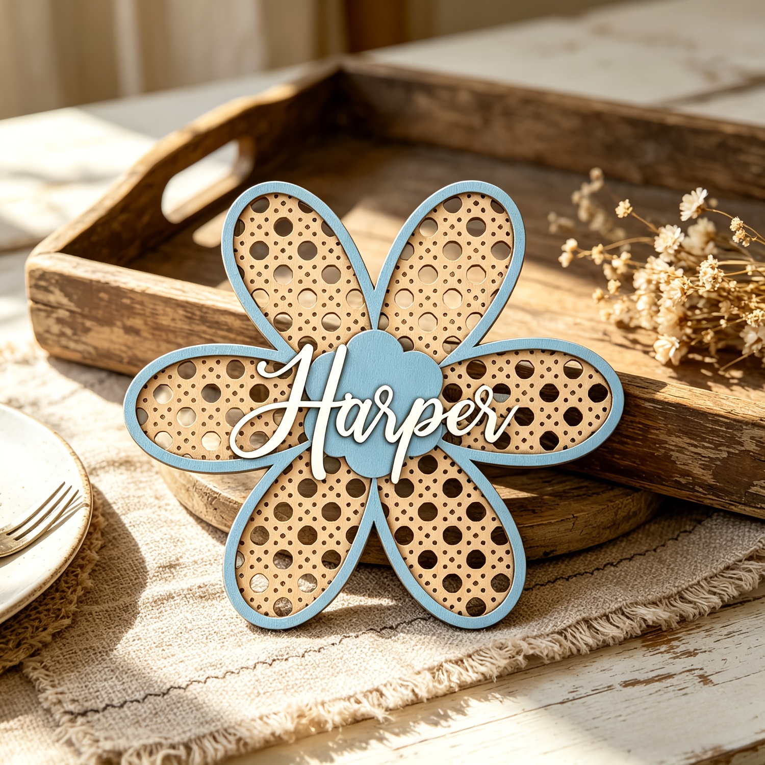Personalized Boho Rattan Flowe - Baby Nursery Sign recensione e prezzo