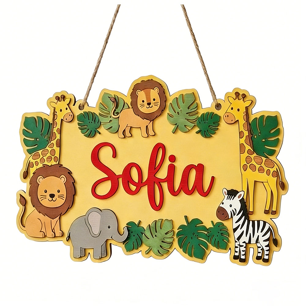 Personalized Safari Name Sign, - Baby Nursery Yellow recensione e prezzo