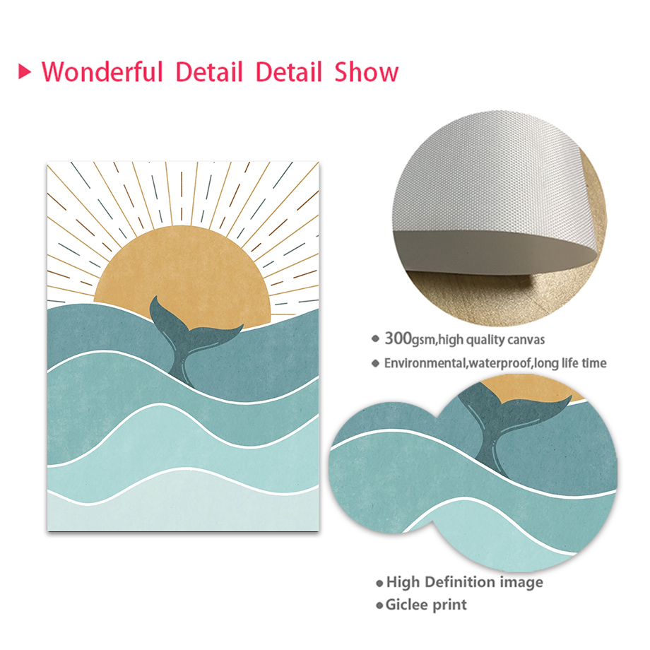 Fish Whale Seagull Sunrise Sun - Baby Girl Nursery Quotes recensione e prezzo