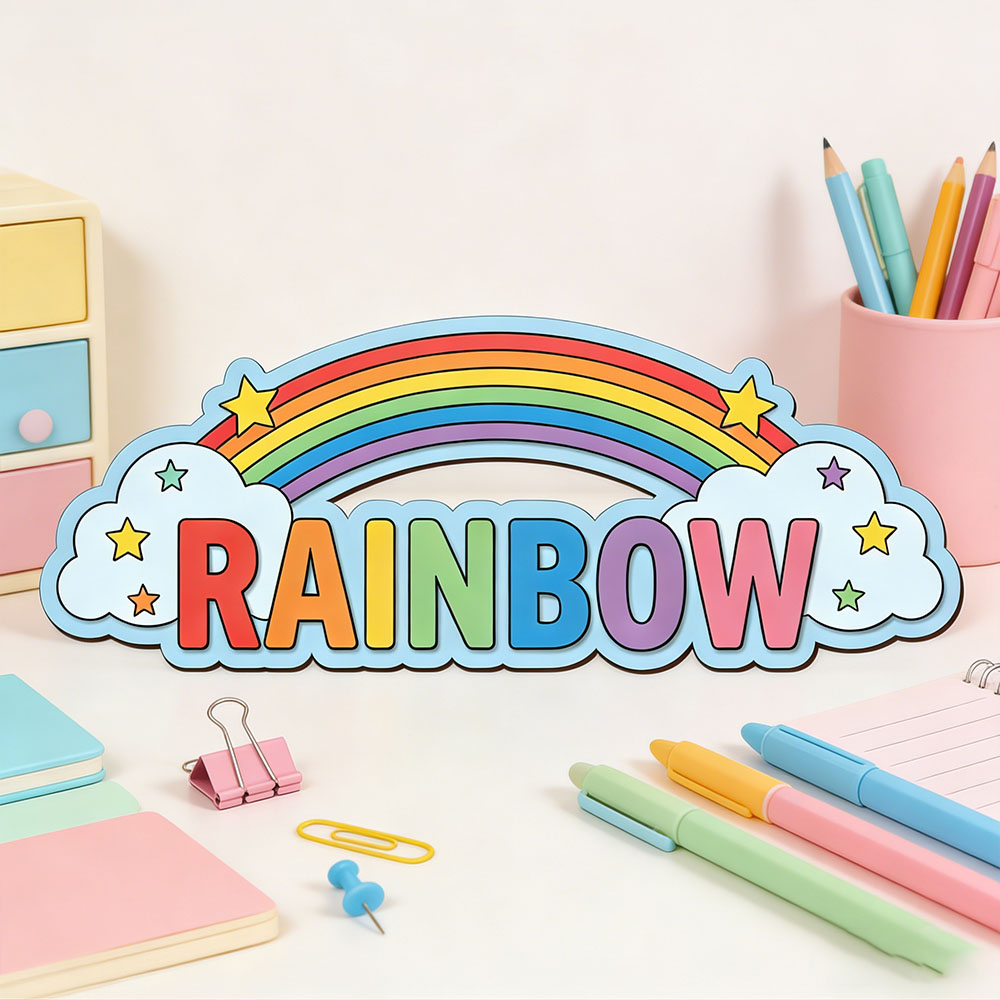 Custom Rainbow Cloud Star Name - Baby Nursery Sign recensione e prezzo