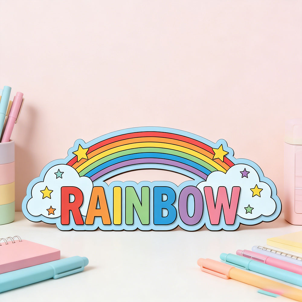 Custom Rainbow Cloud Star Name - Baby Nursery Sign recensione e prezzo