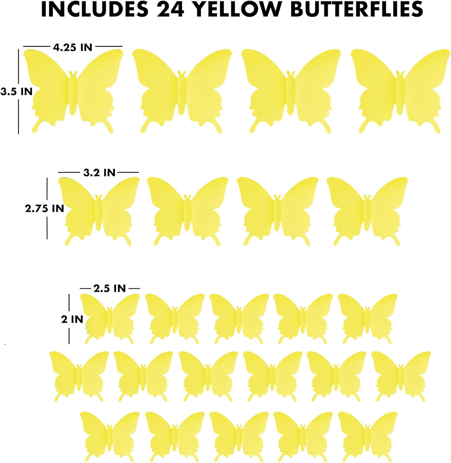 24 Yellow Butterfly Wall Decal - Baby Nursery Yellow recensione e prezzo