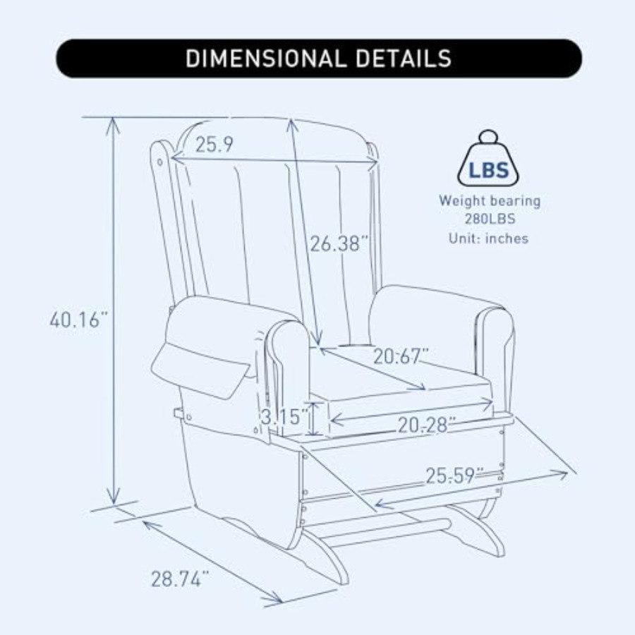 SafeRocker Standard Glider Roc - Baby Nursery Glider Chair recensione e prezzo