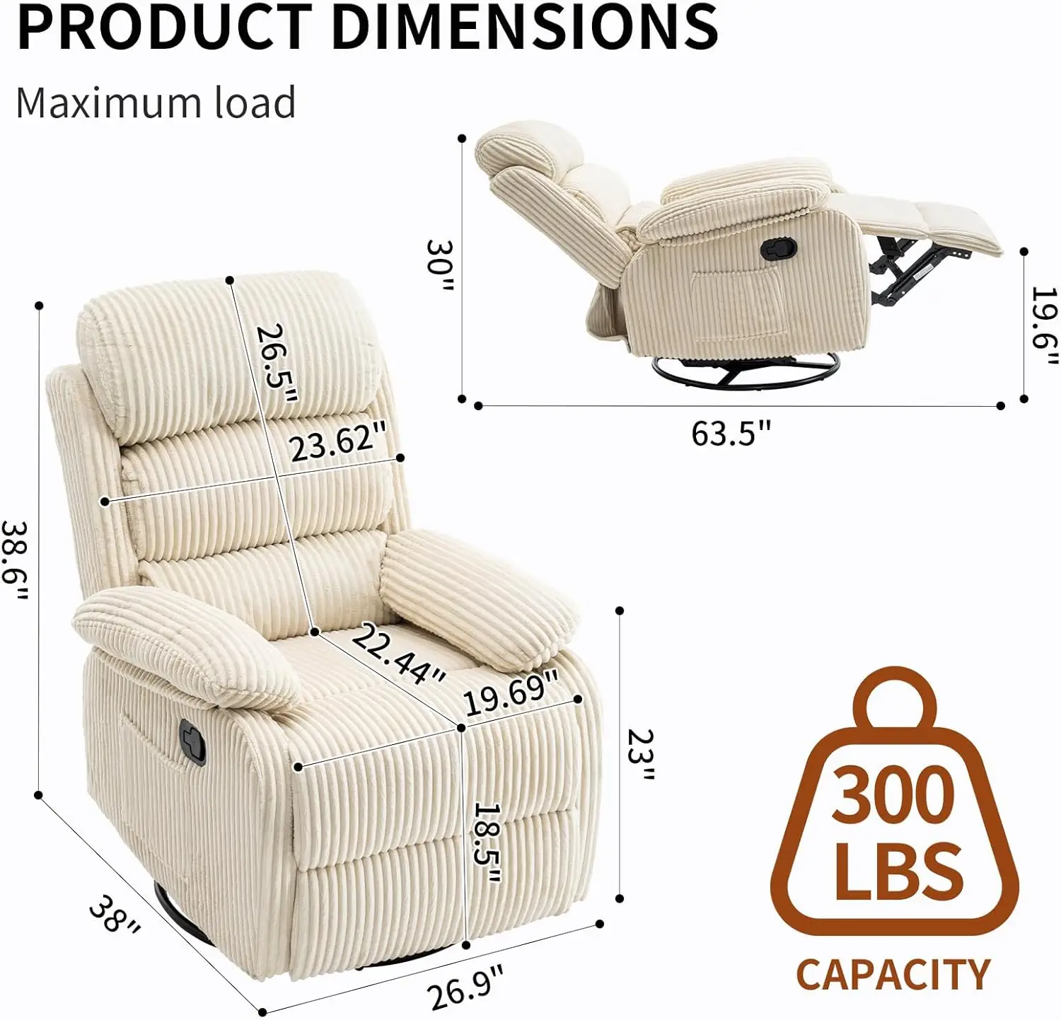 Adult 360° Rocking Recliner Ch - Rocking Chair Nursery recensione e prezzo