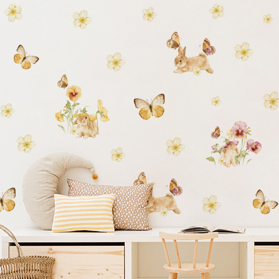 Butterfly Wall Decals Rabbit W - Baby Nursery Yellow recensione e prezzo