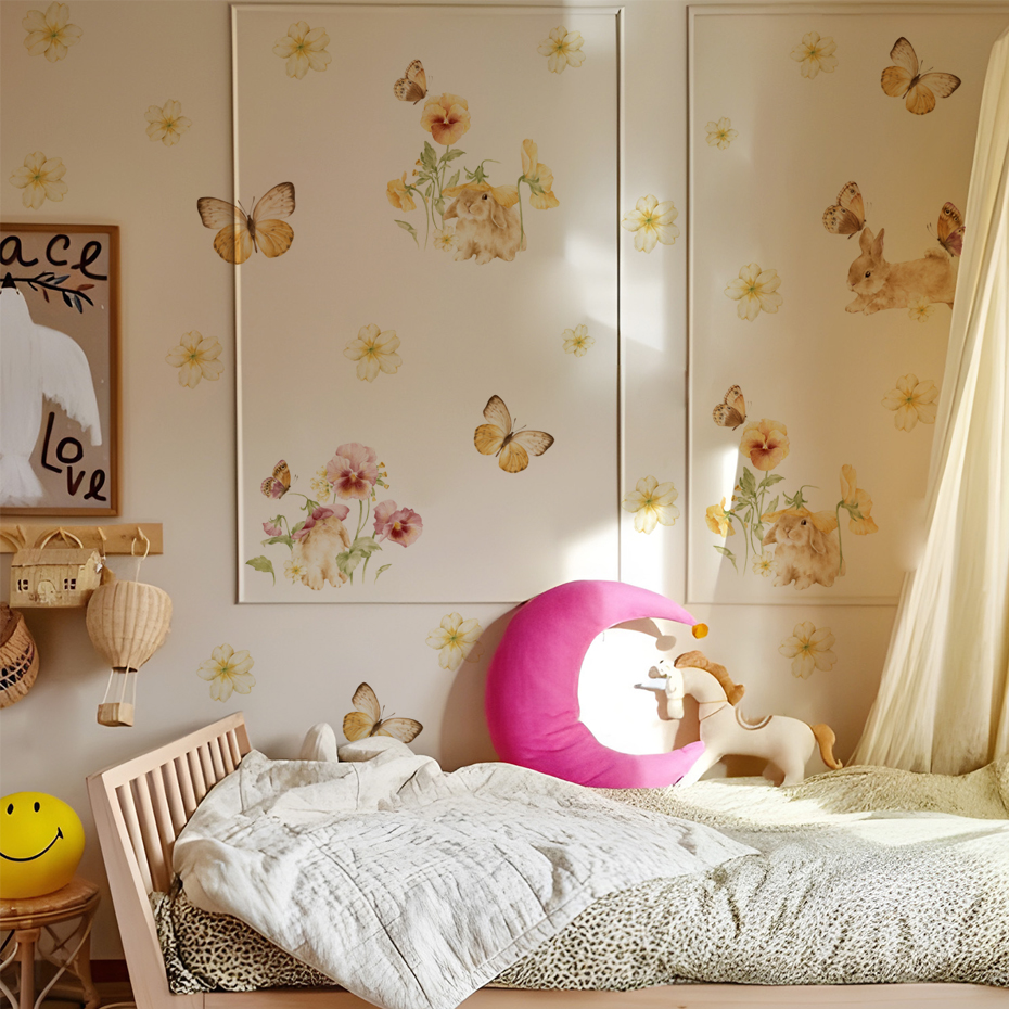 Butterfly Wall Decals Rabbit W - Baby Nursery Yellow recensione e prezzo