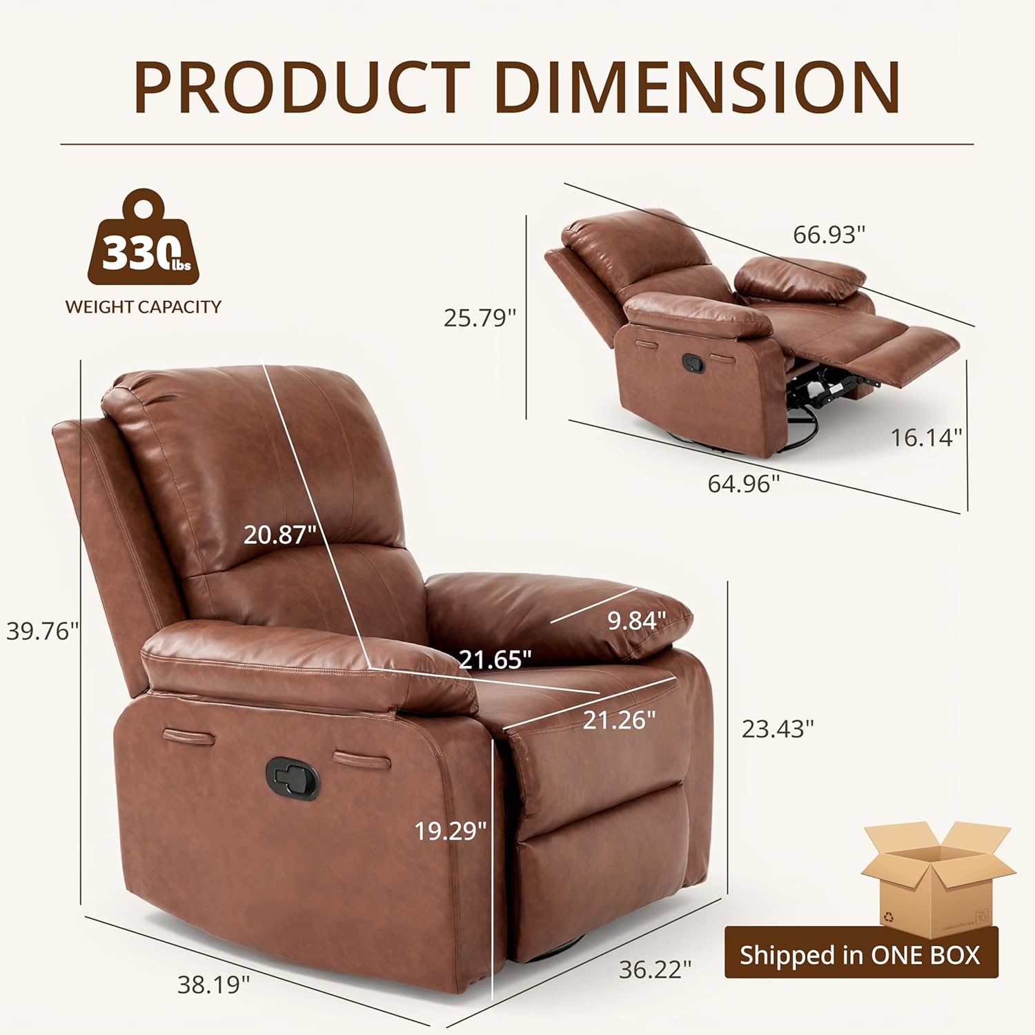 360° Swivel Rocking Leather Re - Rocking Chair Nursery recensione e prezzo
