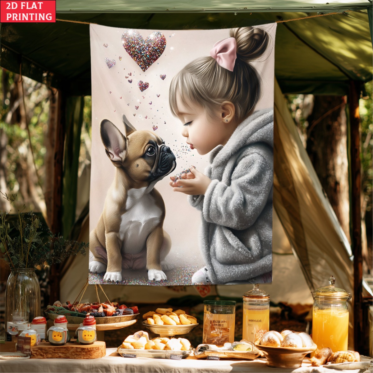 Girl with french bulldog puppy - Baby Nursery Girl Room recensione e prezzo