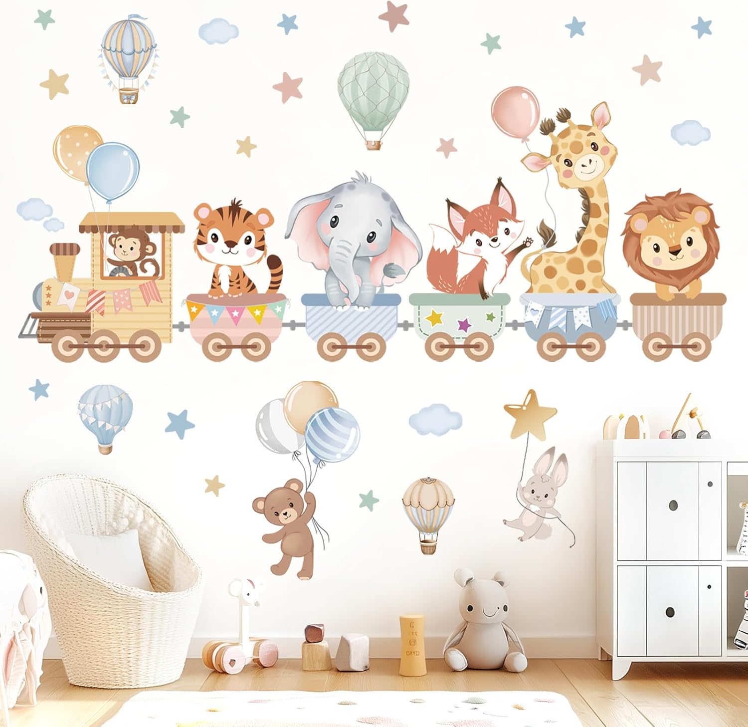 Jungle Animals Train Wall Stic - Baby Nursery Images Free recensione e prezzo