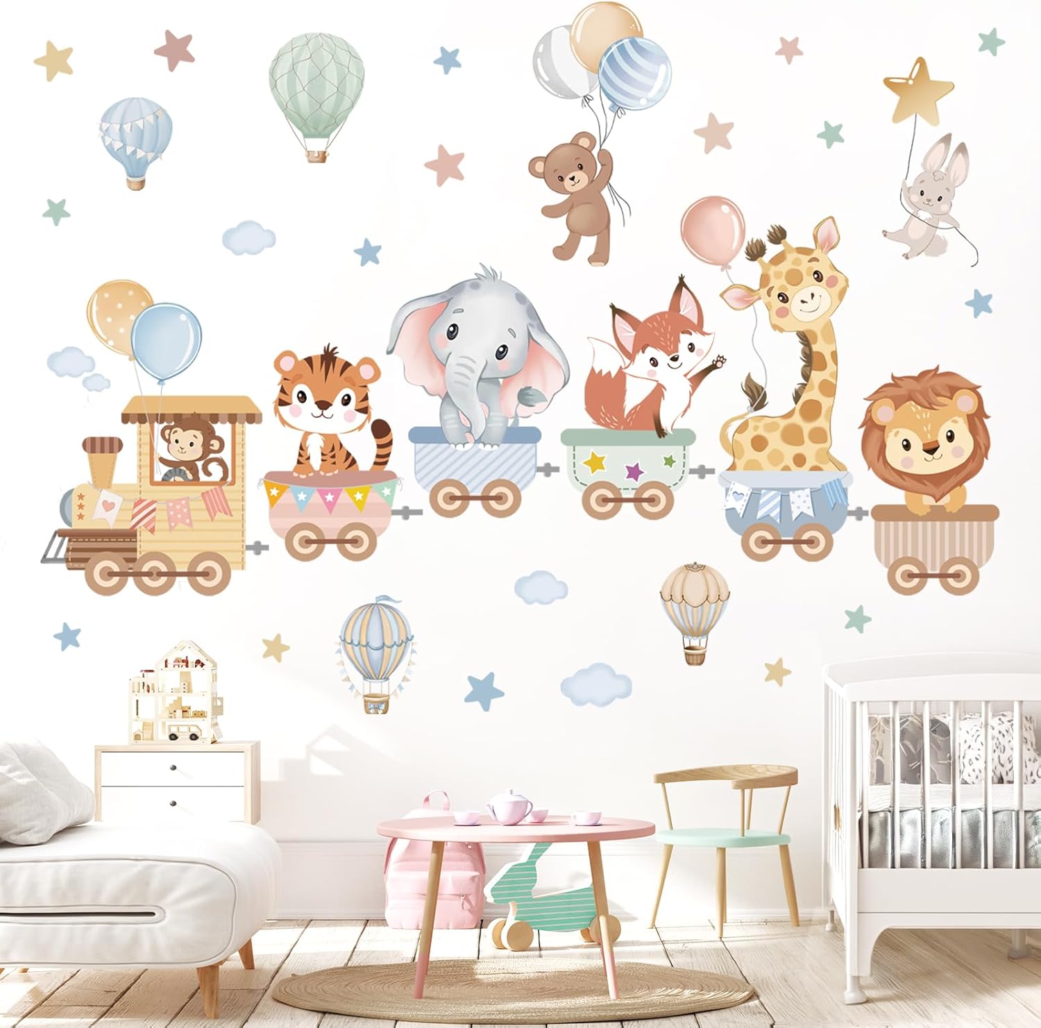 Jungle Animals Train Wall Stic - Baby Nursery Images Free recensione e prezzo