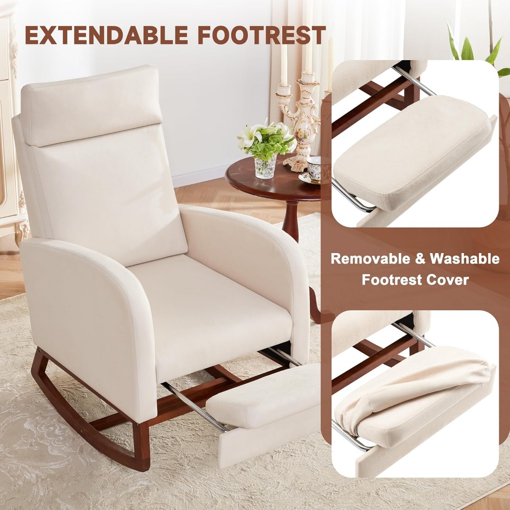 High-Back Nursery Rocking Chai - Baby Nursery Glider Chair recensione e prezzo
