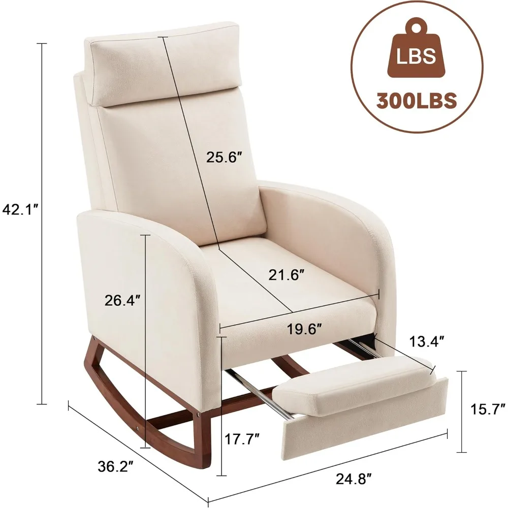 High-Back Nursery Rocking Chai - Baby Nursery Glider Chair recensione e prezzo