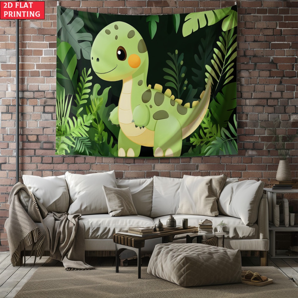 unframed Cute dinosaur jungle  - Baby Nursery Green recensione e prezzo