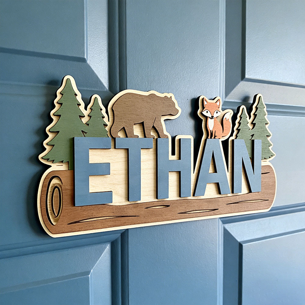 Woodland Forest Animal Persona - Baby Nursery Sign recensione e prezzo