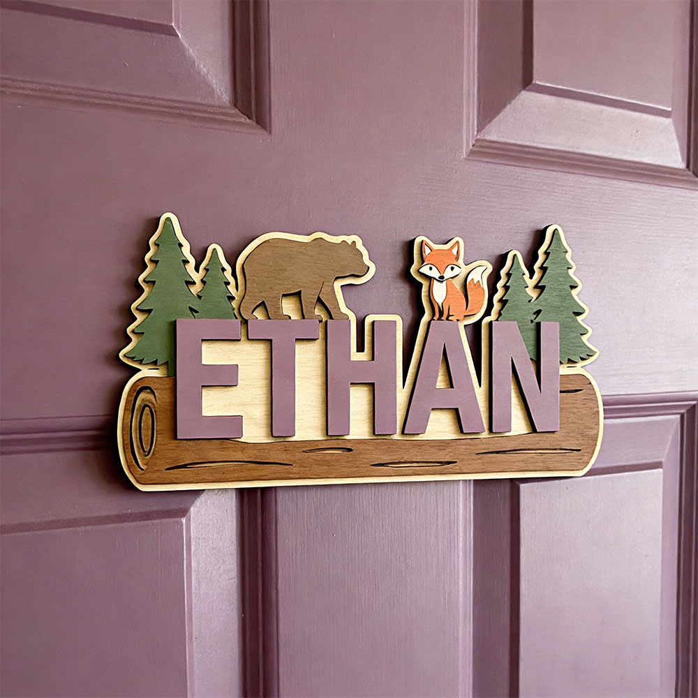 Woodland Forest Animal Persona - Baby Nursery Sign recensione e prezzo