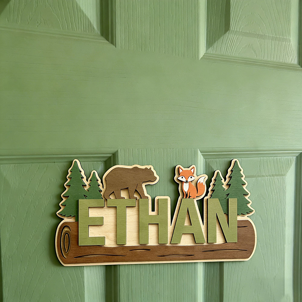 Woodland Forest Animal Persona - Baby Nursery Sign recensione e prezzo