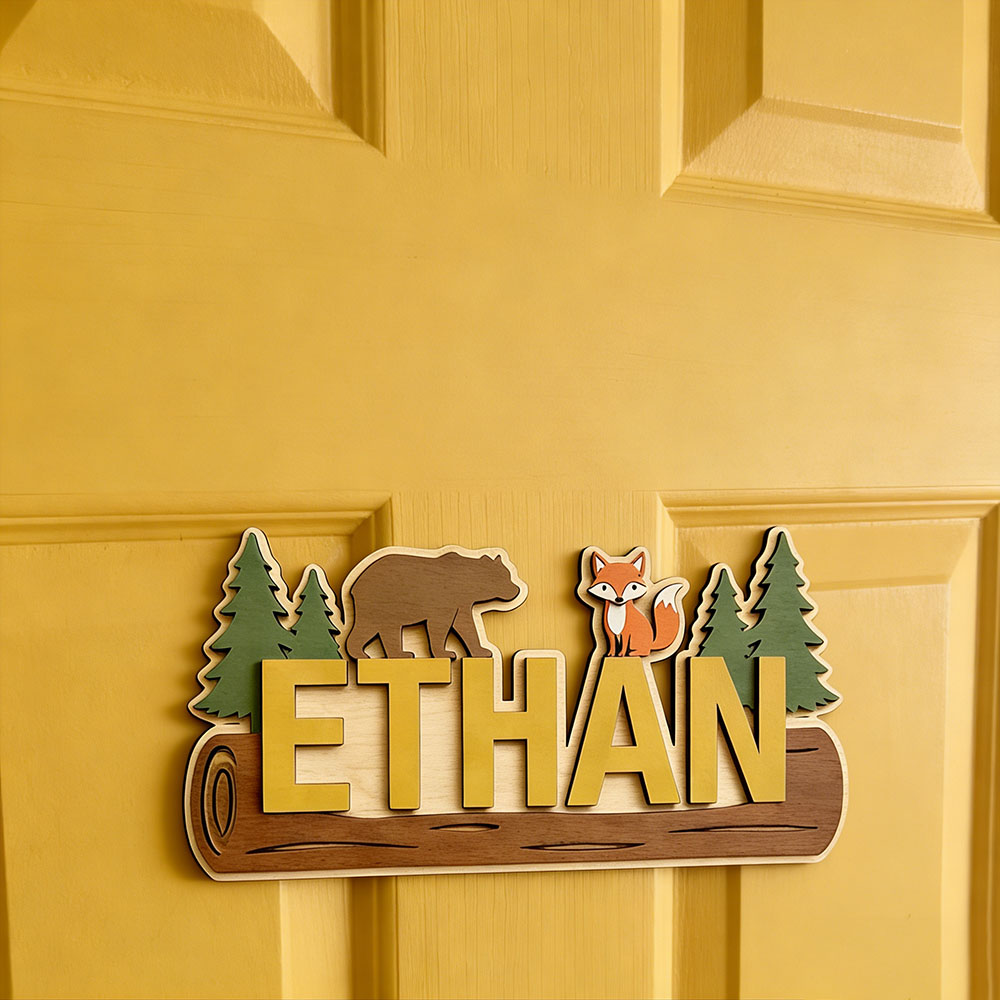 Woodland Forest Animal Persona - Baby Nursery Sign recensione e prezzo