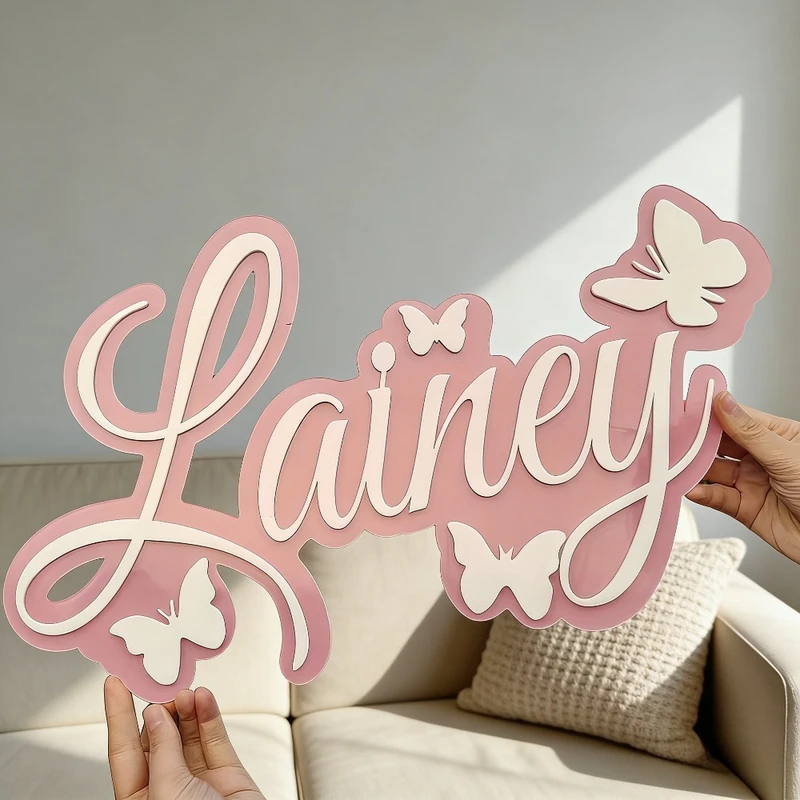 Blue Baby Name Sign with White - Baby Nursery Sign recensione e prezzo
