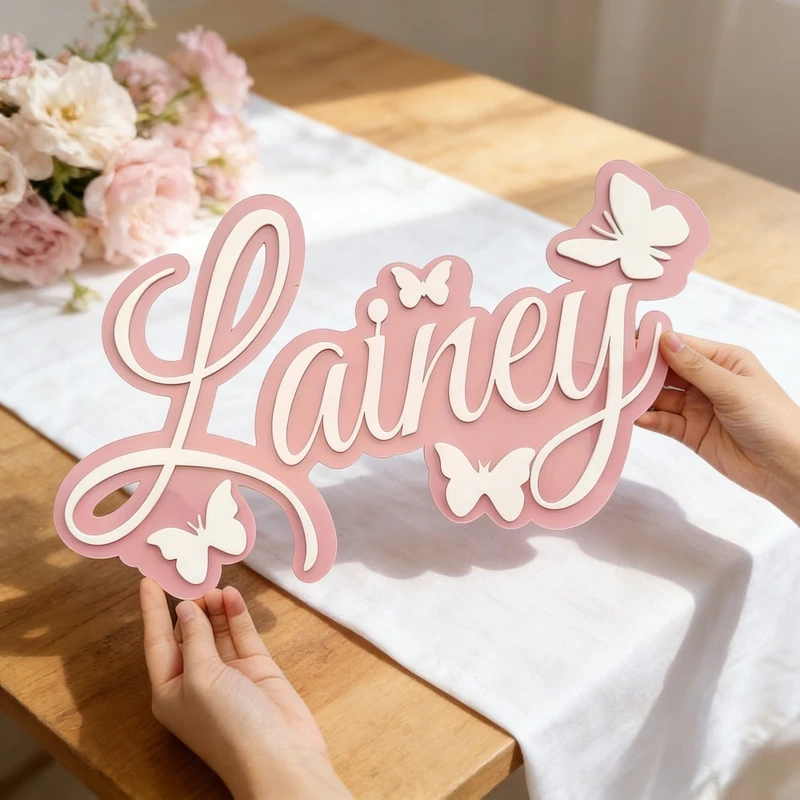 Blue Baby Name Sign with White - Baby Nursery Sign recensione e prezzo