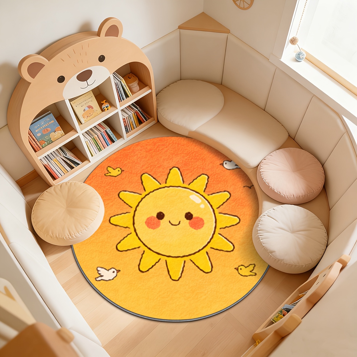 Kids Round Sun Rug Yellow Play - Baby Nursery Yellow recensione e prezzo