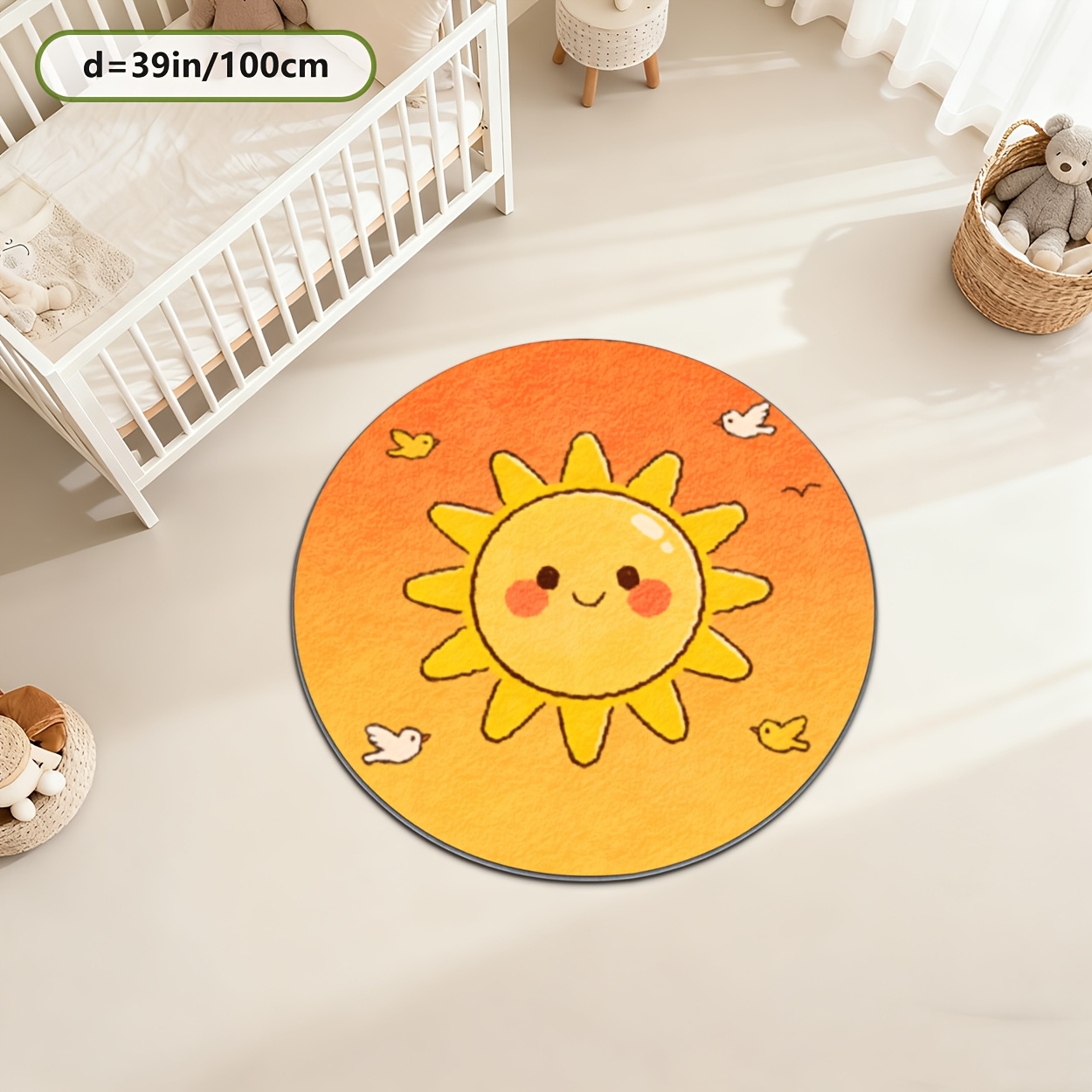 Kids Round Sun Rug Yellow Play - Baby Nursery Yellow recensione e prezzo