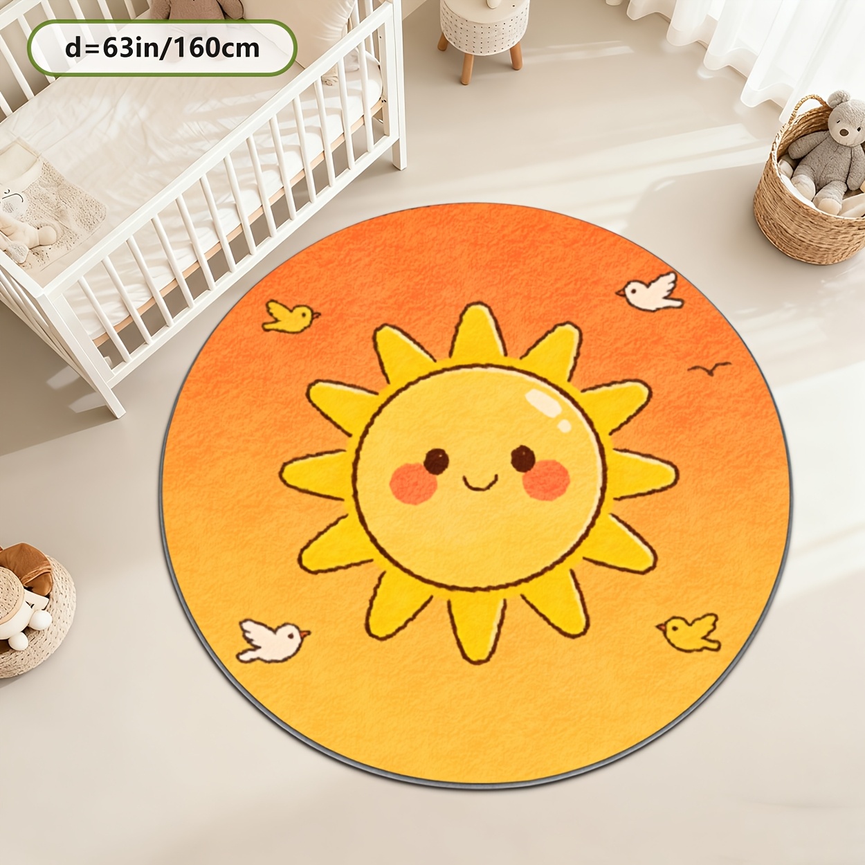 Kids Round Sun Rug Yellow Play - Baby Nursery Yellow recensione e prezzo