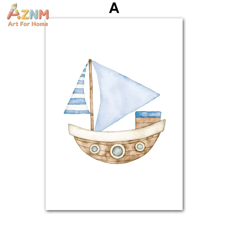 Sailboat Lighthouse Fish Nauti - Baby Nursery Pictures recensione e prezzo