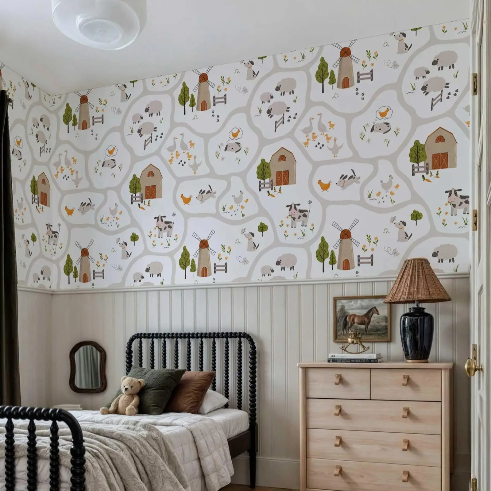 Cute Farm Animals Kids Wallpap - Baby Nursery Peel And Stick Wallpaper recensione e prezzo