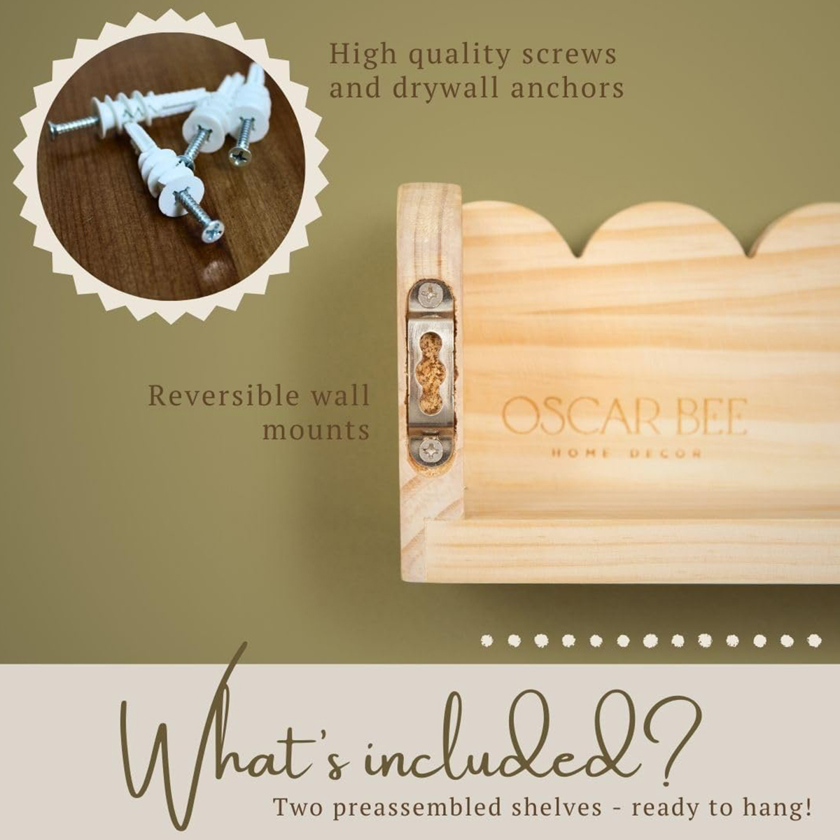Boho Wooden Wall Shelf, Natura - Baby Nursery Shelves recensione e prezzo