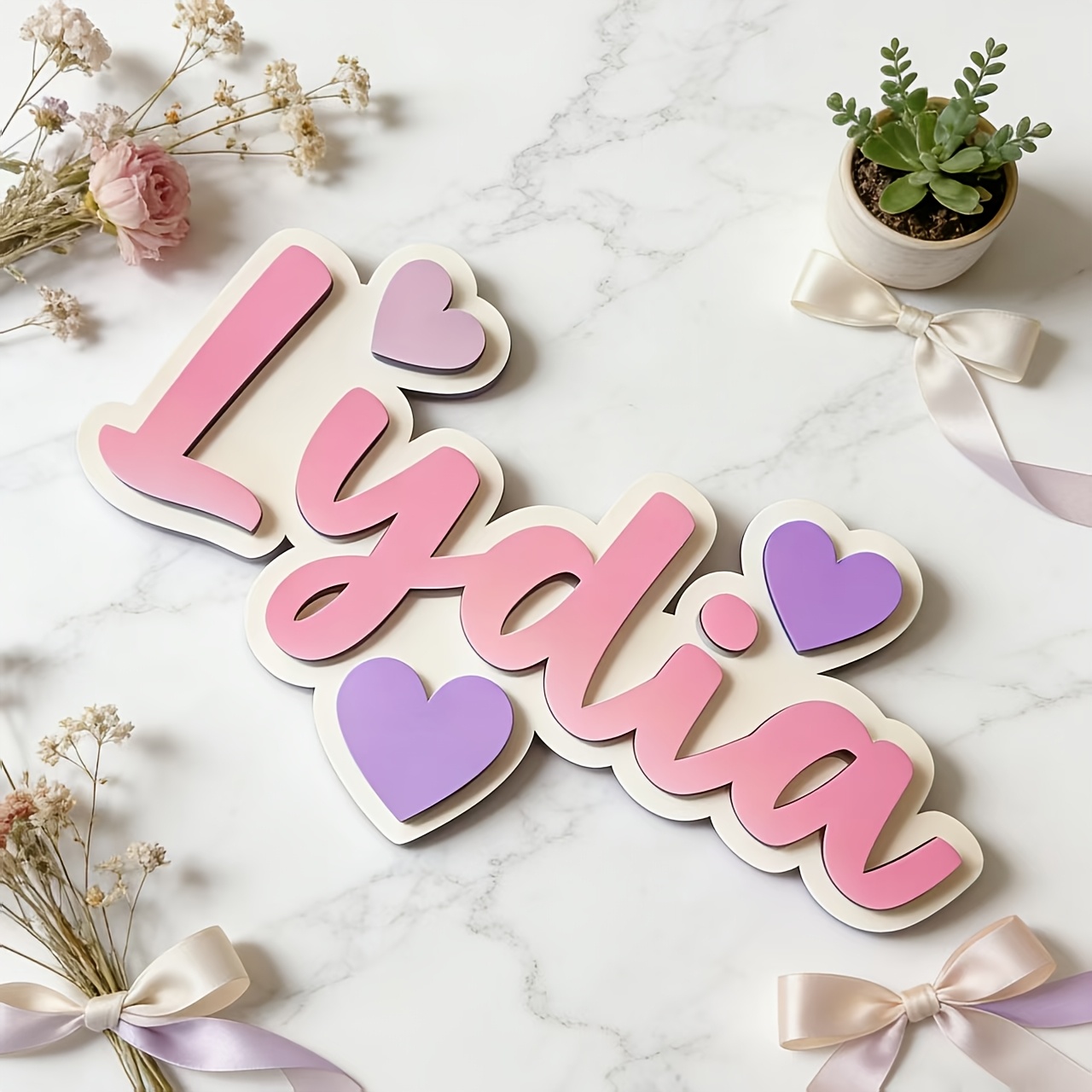 Personalized Gradient Heart Na - Baby Nursery Sign recensione e prezzo