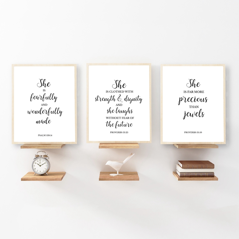 Bible Verses Quote Christian W - Baby Girl Nursery Quotes recensione e prezzo