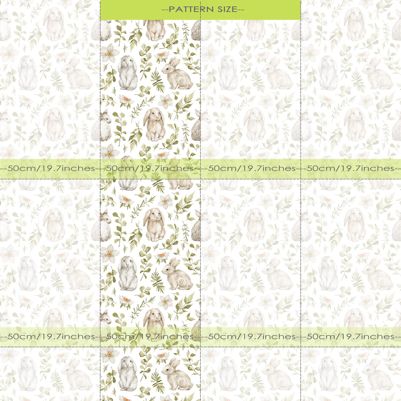 Bunny Wallpaper Kids Room Wall - Baby Nursery Green recensione e prezzo