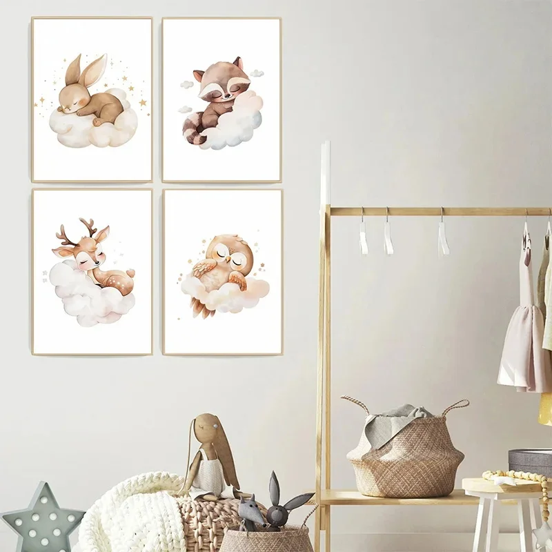 Cartoon Cloud Animal Canvas Pa - Baby Nursery Picture Frames recensione e prezzo