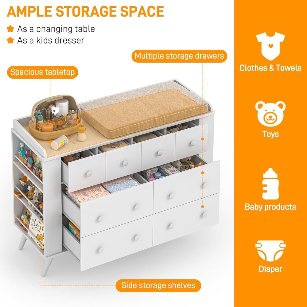 Children's 8-Drawer Dresser, N - Baby Nursery Shelves recensione e prezzo